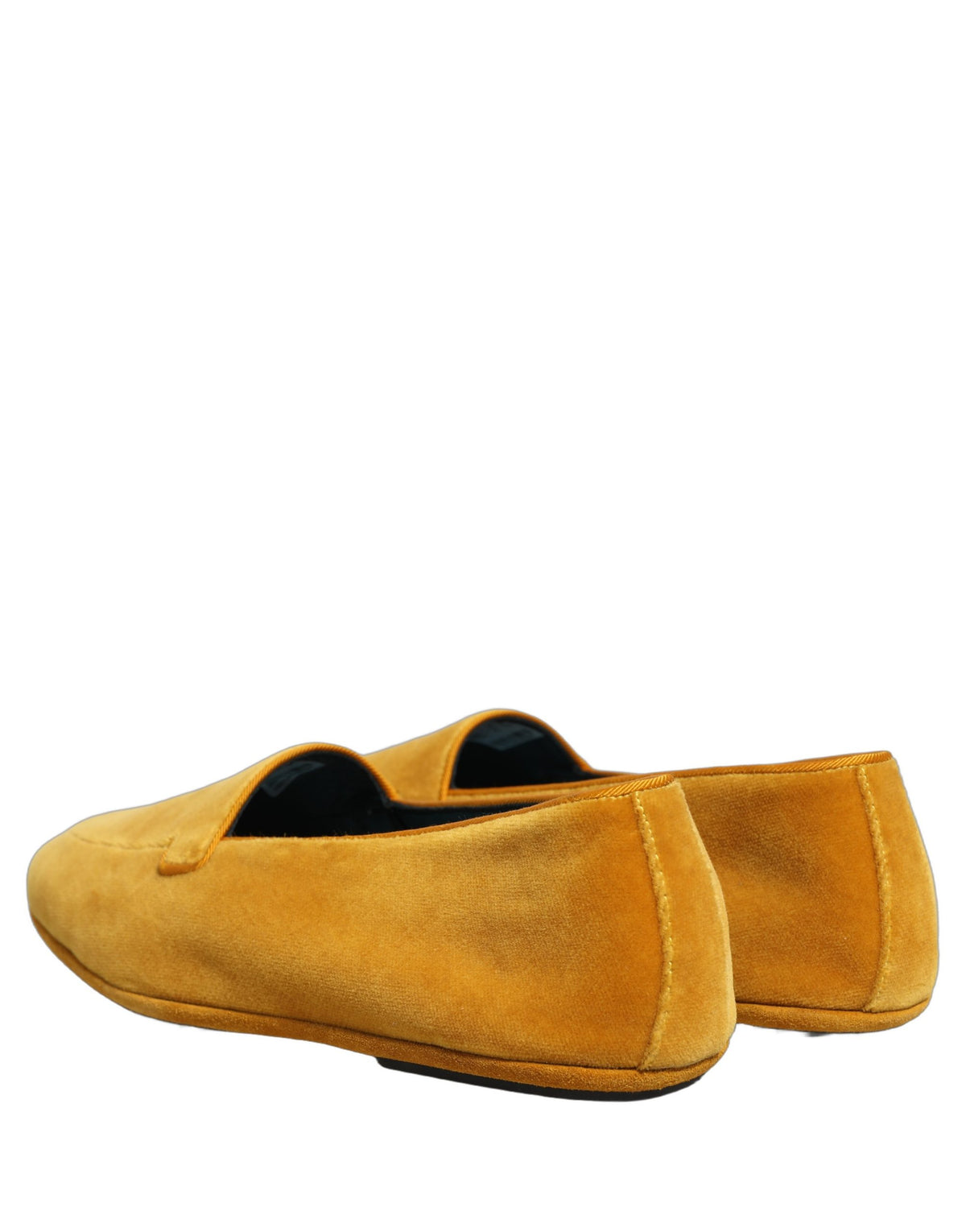 Dolce & Gabbana Yellow Velvet Slip-On Dress Loafers for Men