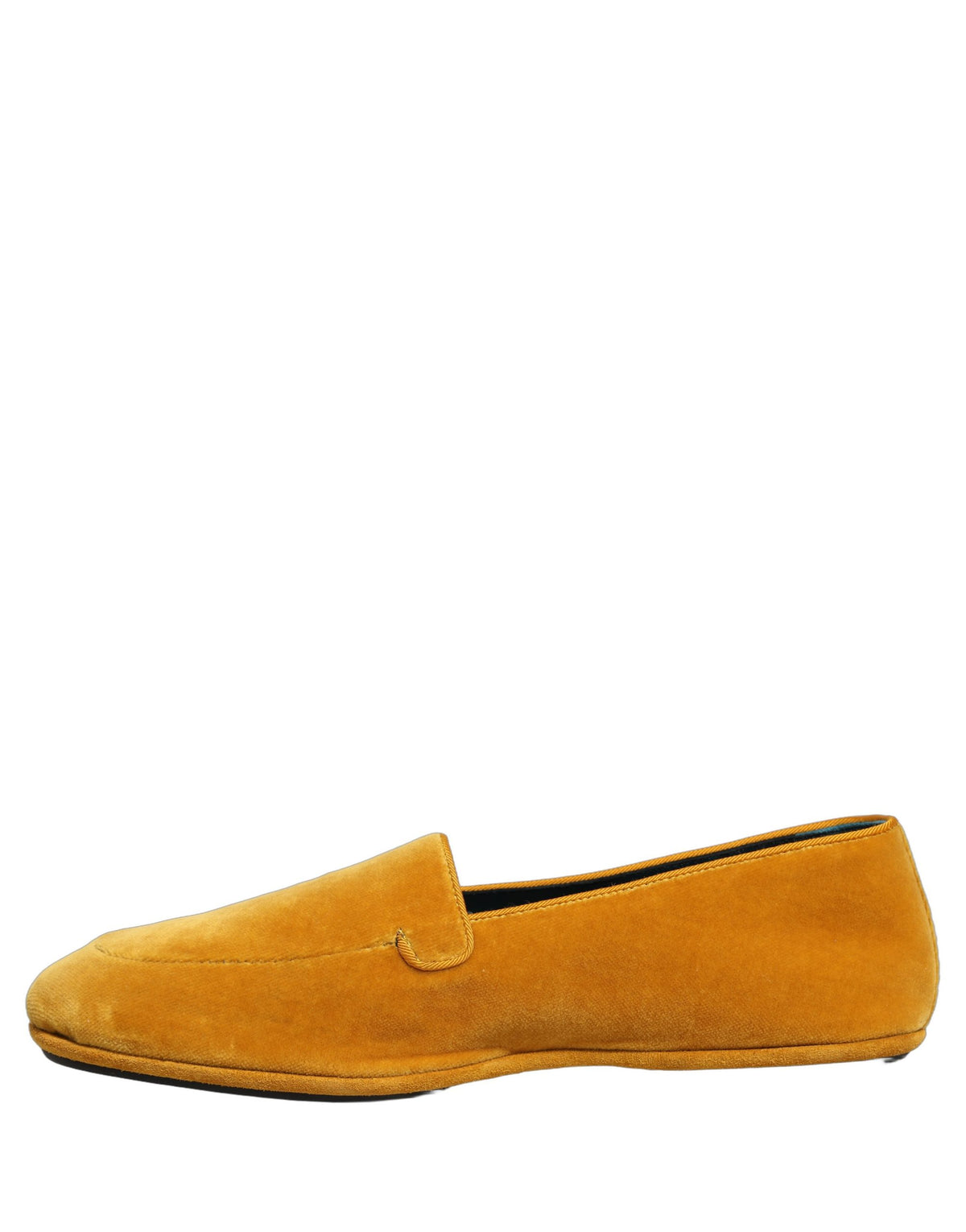 Dolce & Gabbana Yellow Velvet Slip-On Dress Loafers for Men