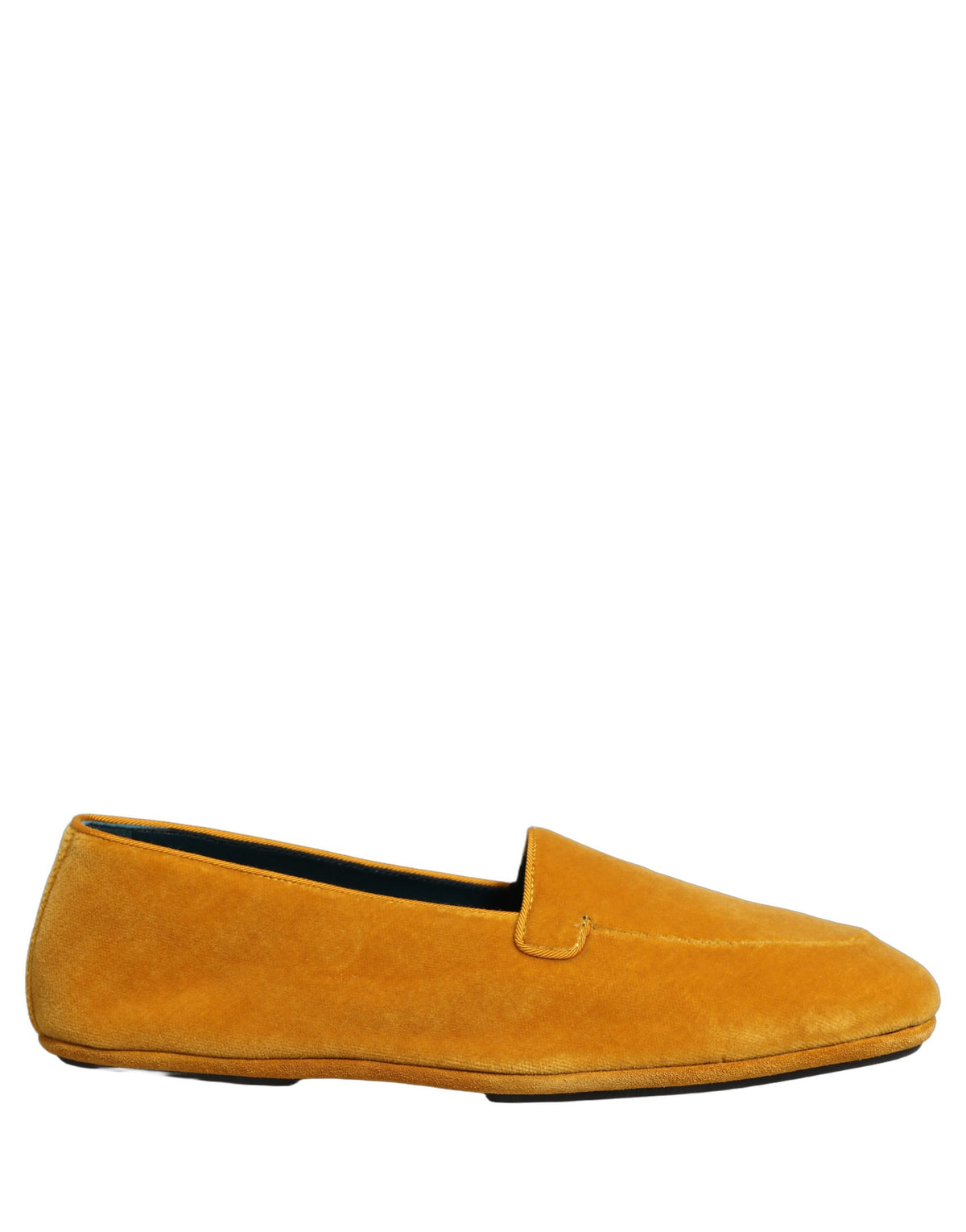 Dolce & Gabbana Yellow Velvet Slip-On Dress Loafers for Men