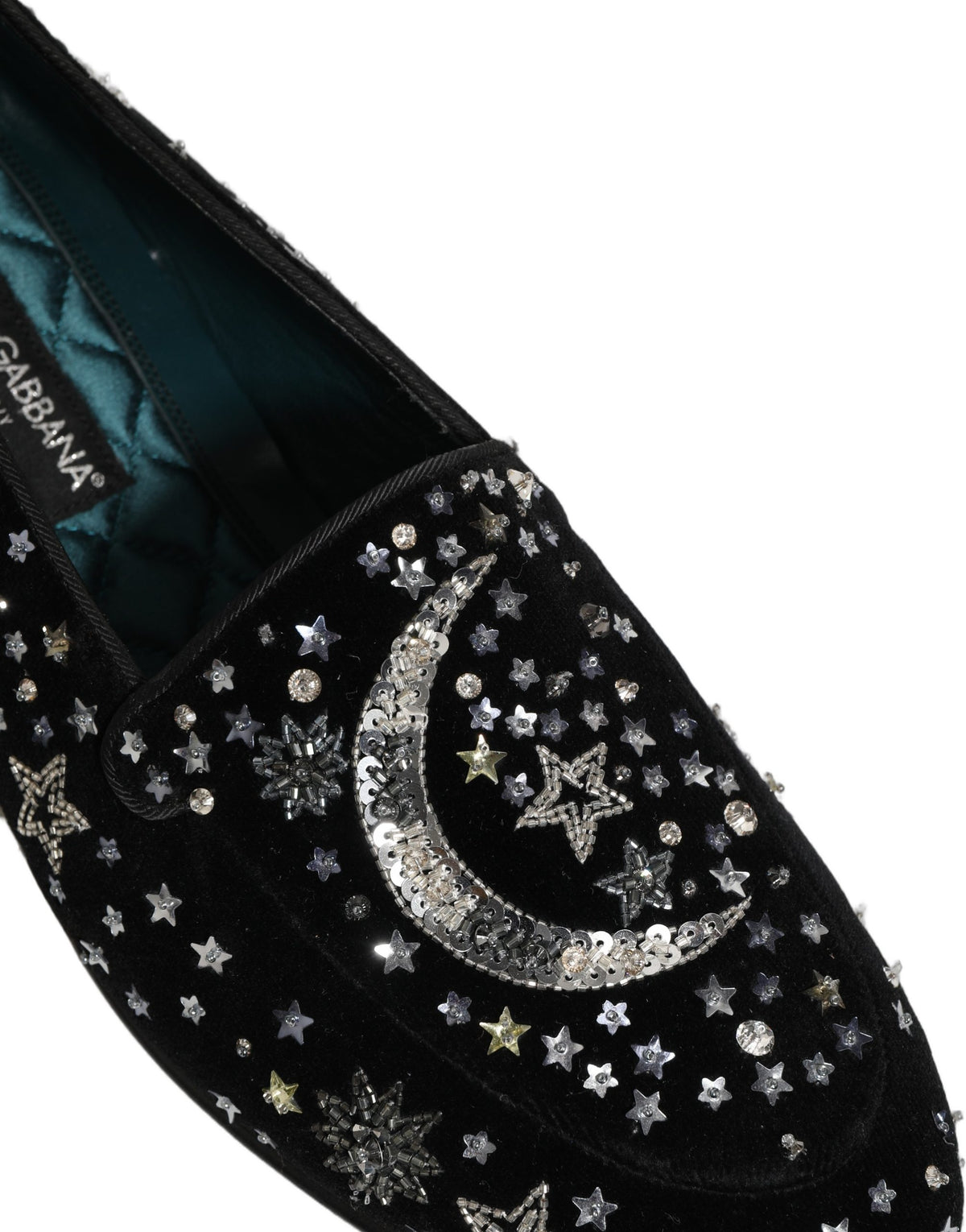 Dolce & Gabbana Black Crystal Embellished Dress Loafers