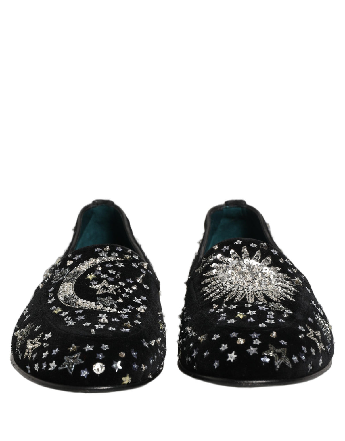 Dolce & Gabbana Black Crystal Embellished Dress Loafers