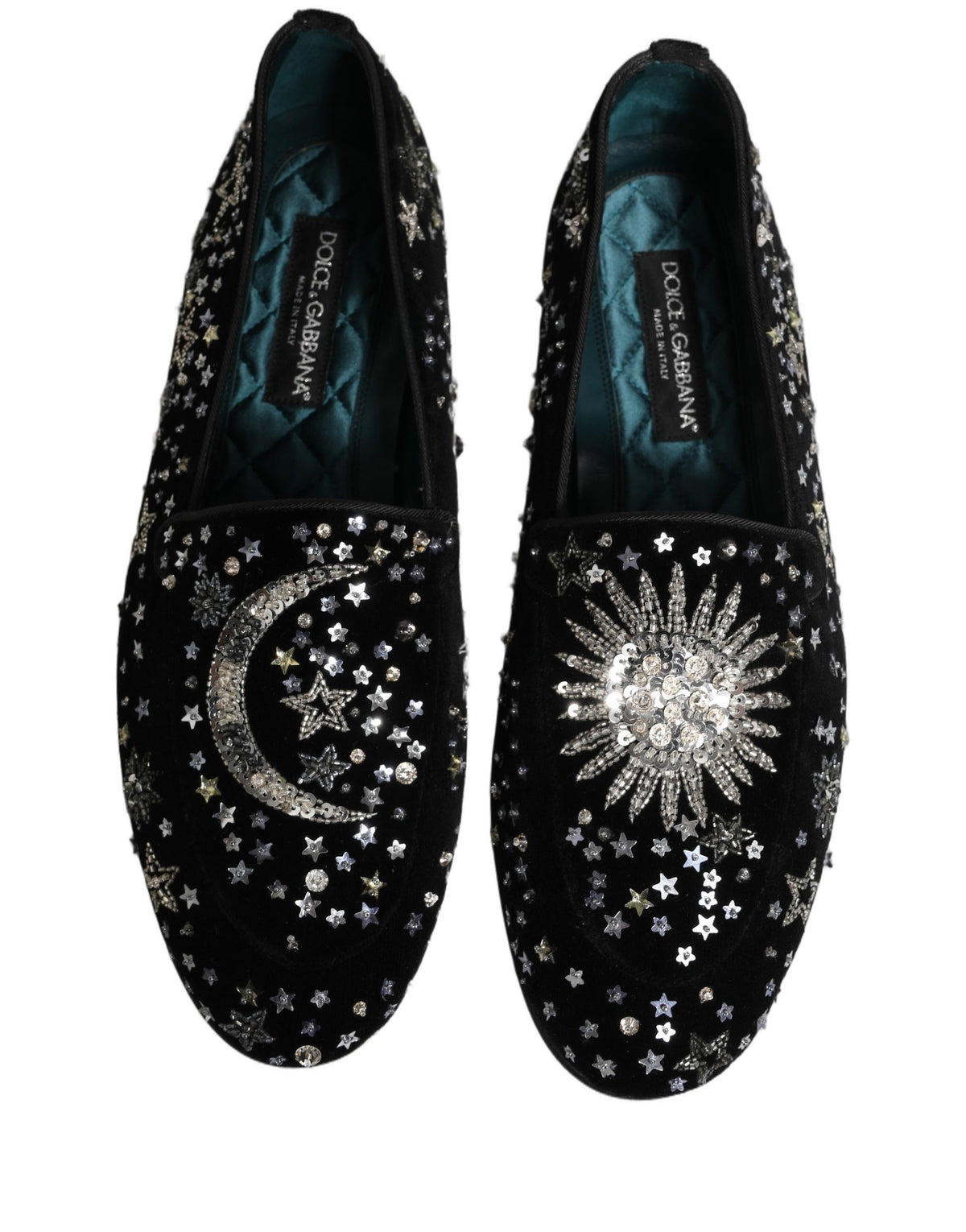 Dolce & Gabbana Black Crystal Embellished Dress Loafers