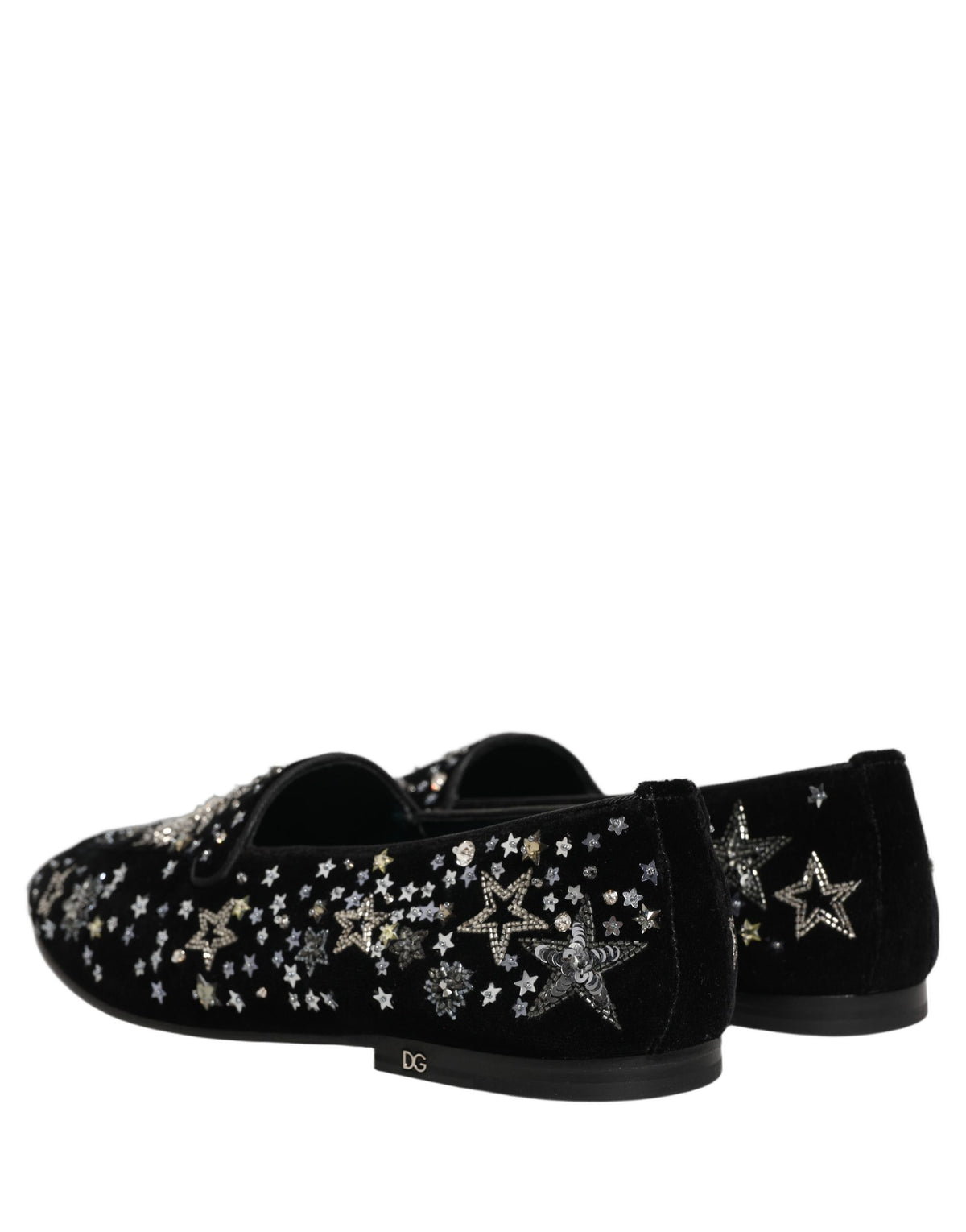 Dolce & Gabbana Black Crystal Embellished Dress Loafers