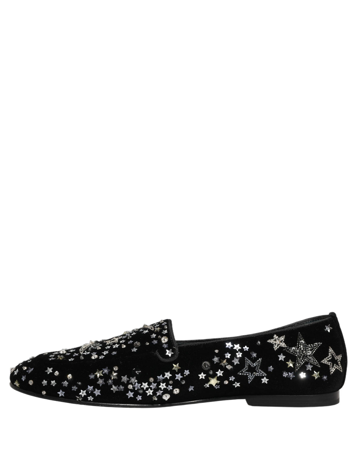 Dolce & Gabbana Black Crystal Embellished Dress Loafers