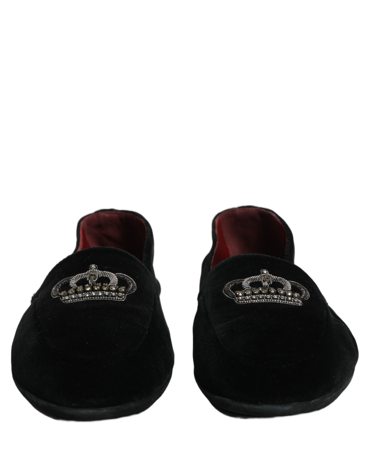 Dolce & Gabbana Black Crown Embellished Dress Loafers Shoes