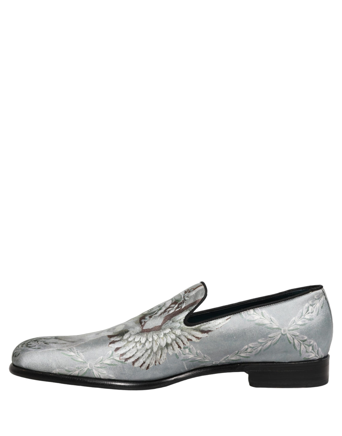 Dolce & Gabbana Gray Baroque Angel Velvet Loafers for Men