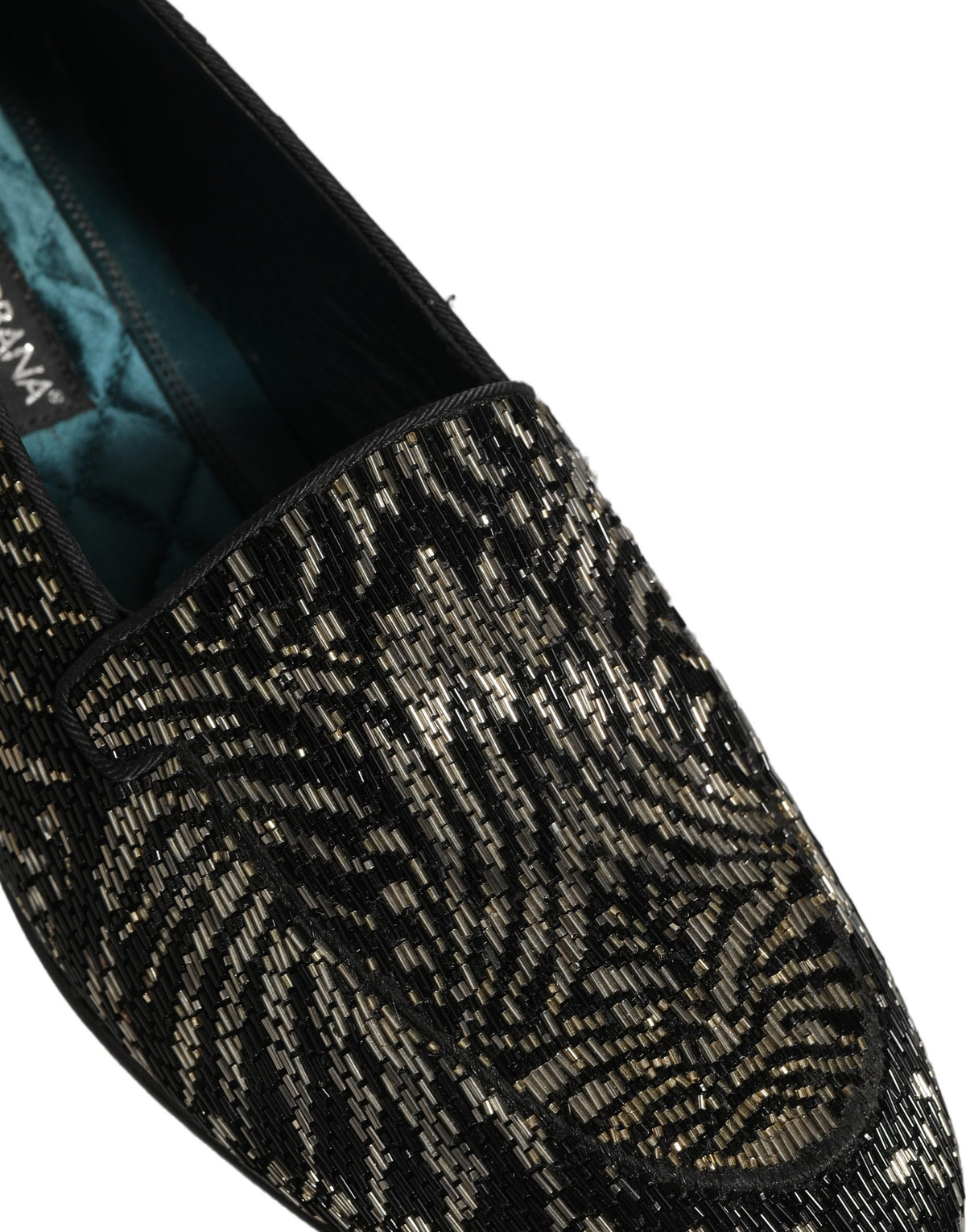 Dolce & Gabbana Black Silver Embellished Dress Loafers
