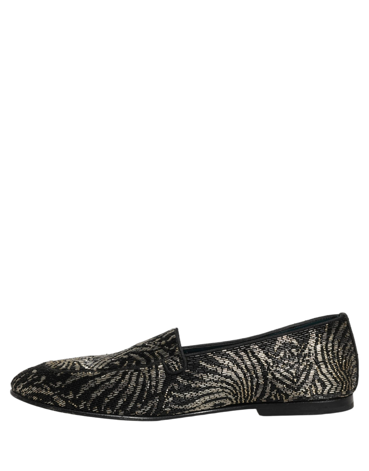 Dolce & Gabbana Black Silver Embellished Dress Loafers