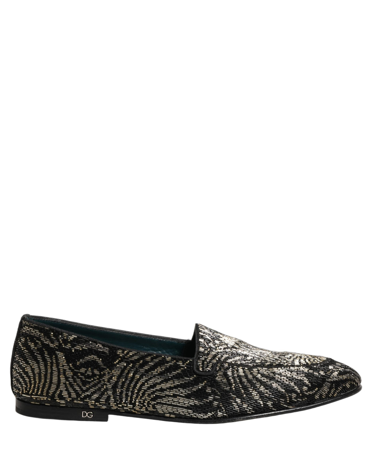 Dolce & Gabbana Black Silver Embellished Dress Loafers