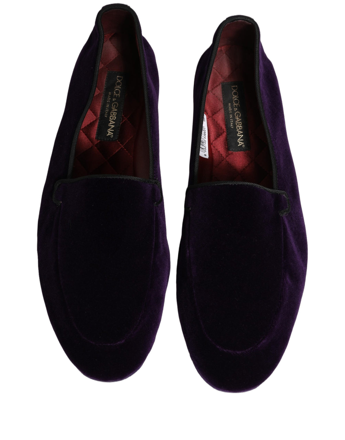 Dolce & Gabbana Violet Velvet Slip-On Loafers for Men