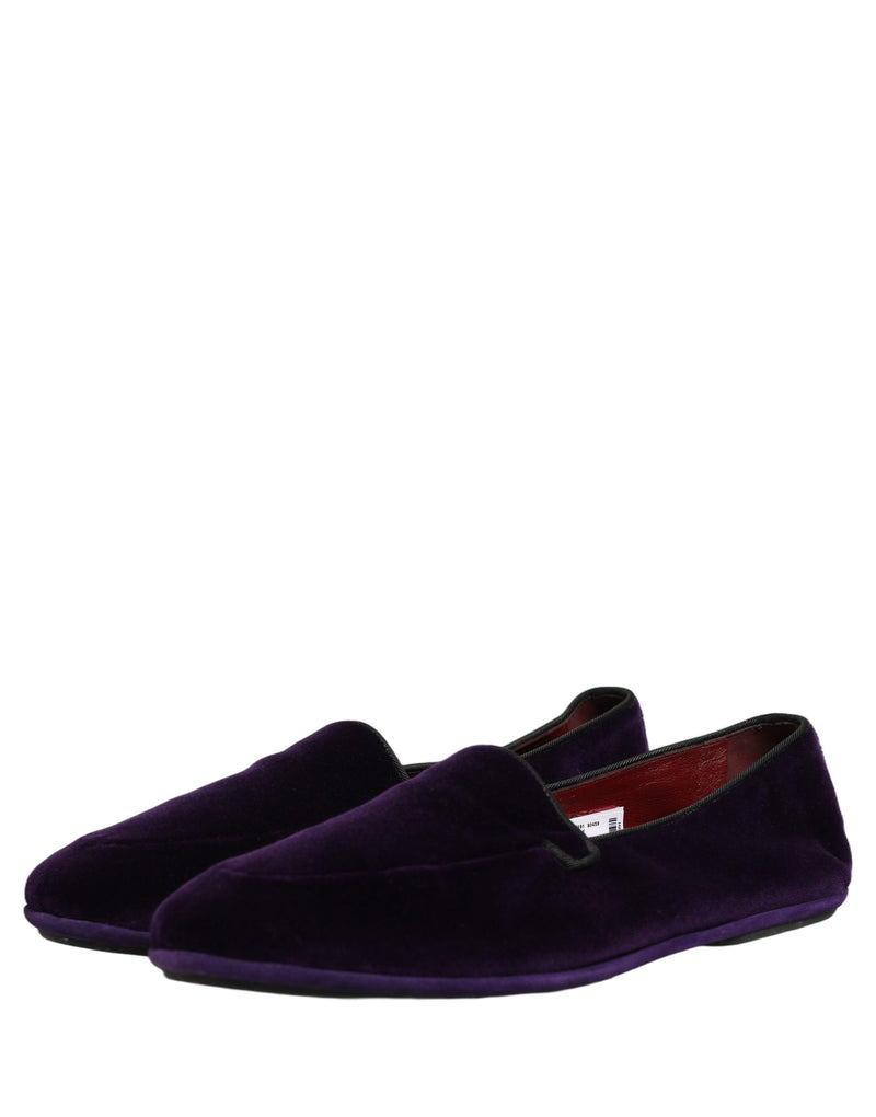 Dolce & Gabbana Violet Velvet Slip-On Loafers for Men