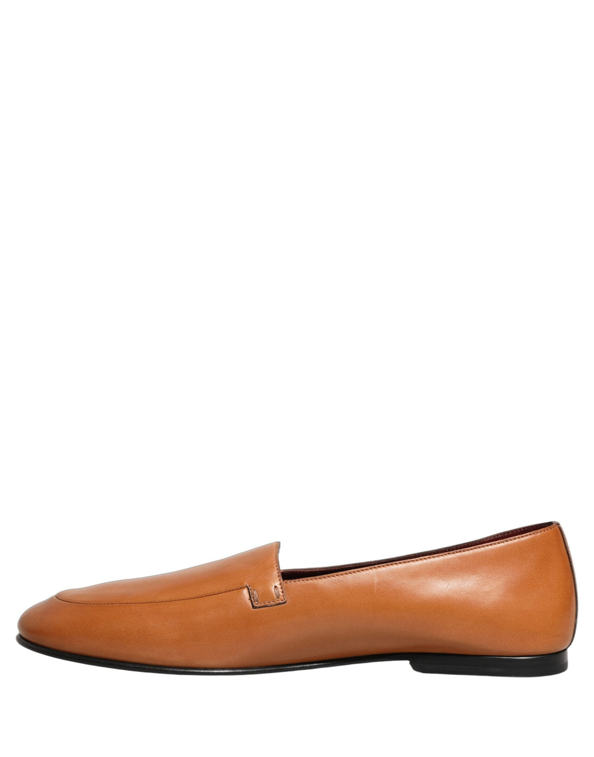 Dolce & Gabbana Brown Leather Logo Slip-On Loafers for Men