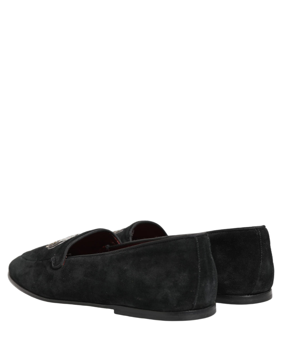 Dolce & Gabbana Black Crown Embellished Dress Loafers