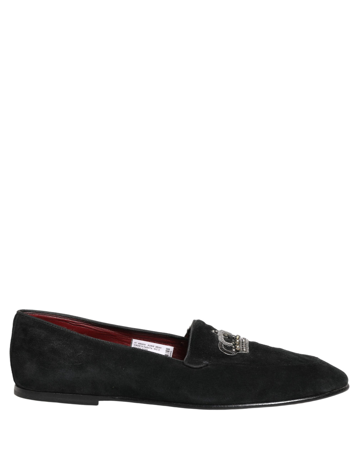 Dolce & Gabbana Black Crown Embellished Dress Loafers