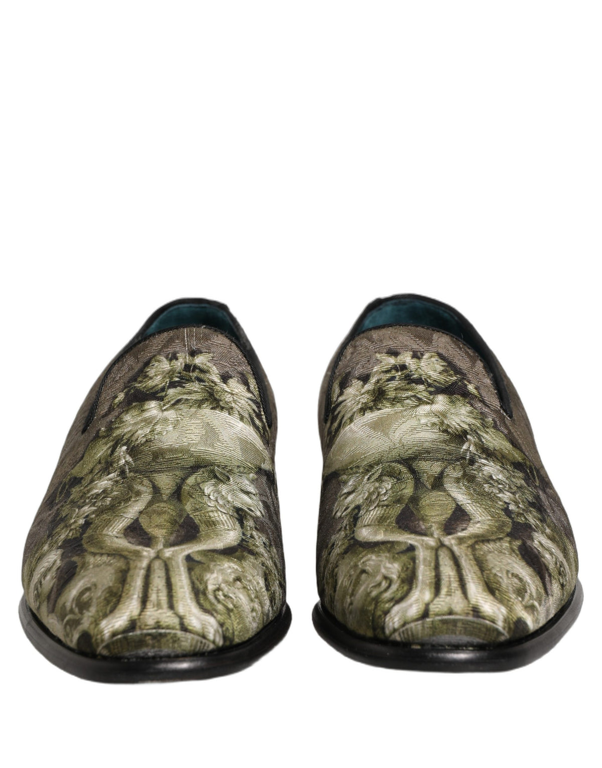 Dolce & Gabbana Brown Baroque Print Slip-On Loafers for Men
