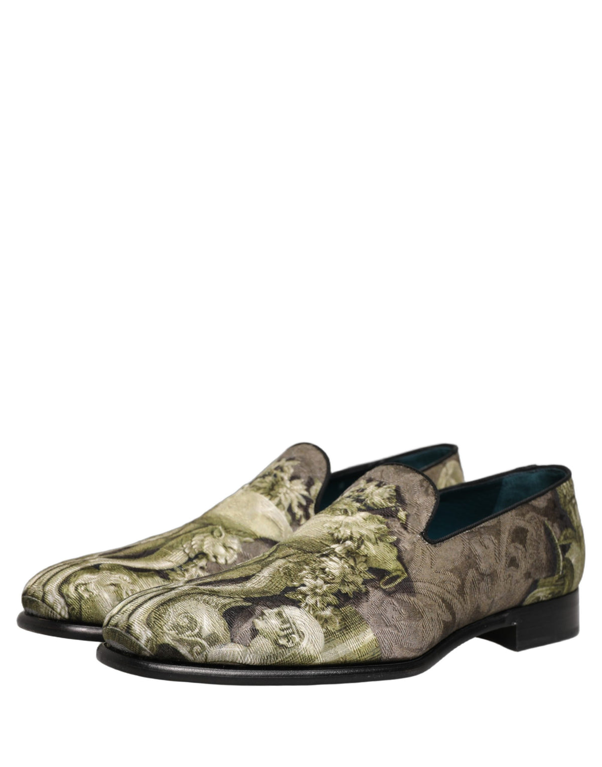 Dolce & Gabbana Brown Baroque Print Slip-On Loafers for Men