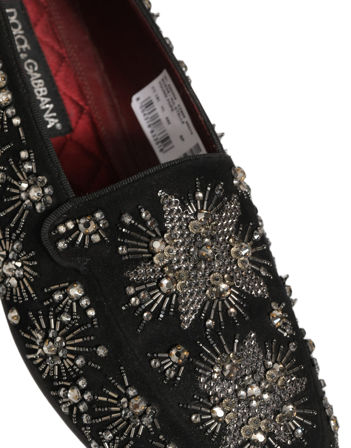Dolce & Gabbana Black Crystal Embellished Dress Loafers