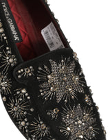 Dolce & Gabbana Black Crystal Embellished Dress Loafers
