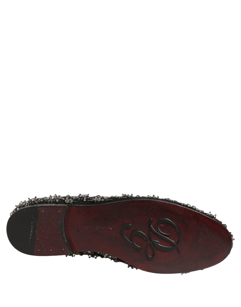 Dolce & Gabbana Black Crystal Embellished Dress Loafers