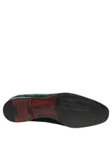 Dolce & Gabbana Green Suede Formal Slip-On Loafers for Men