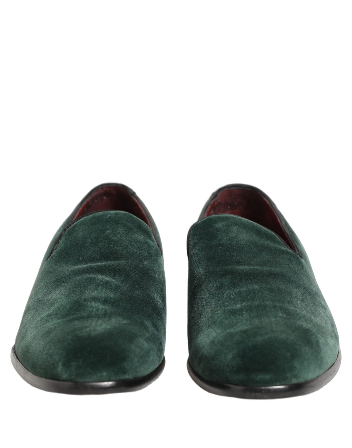 Dolce & Gabbana Green Suede Formal Slip-On Loafers for Men