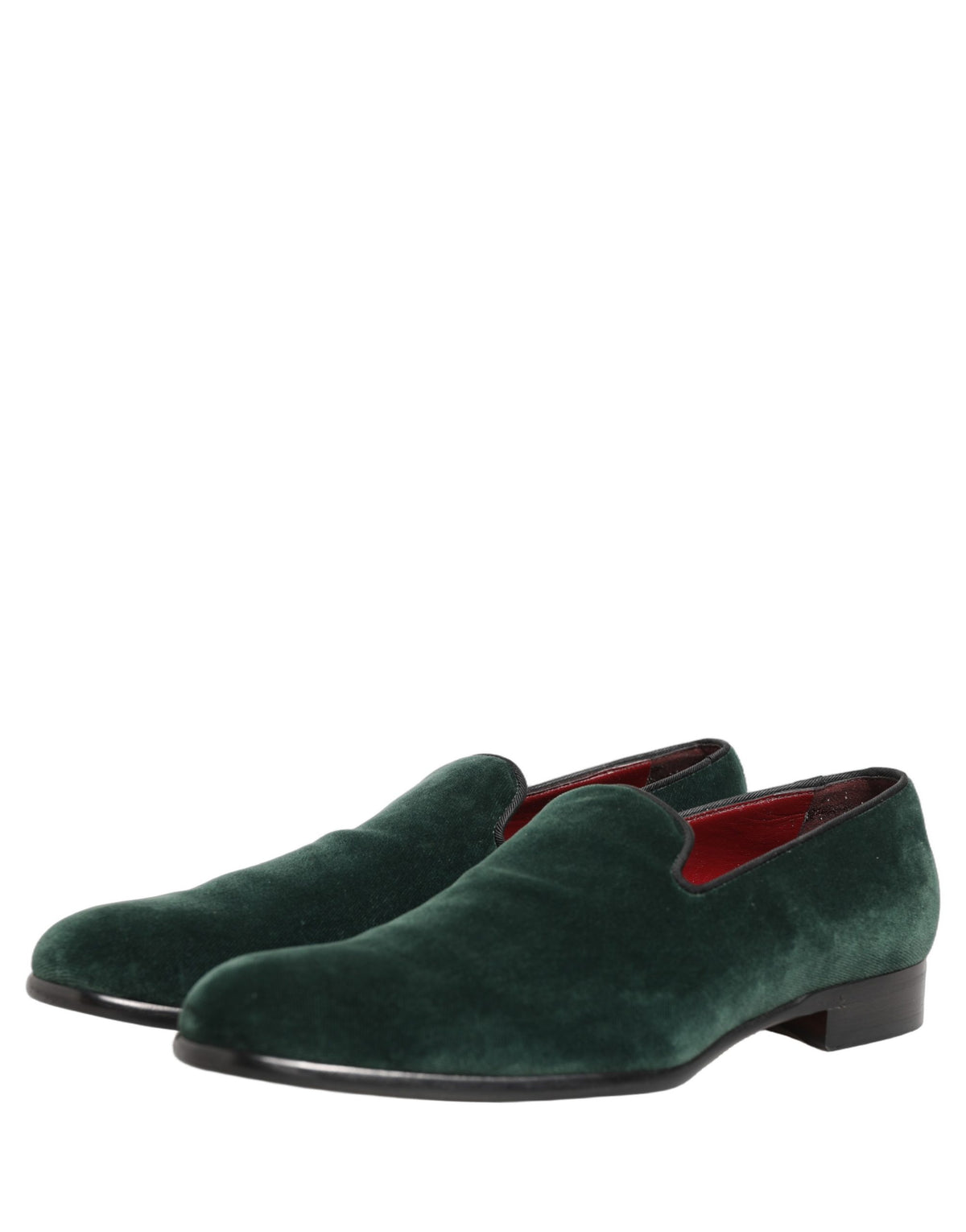 Dolce & Gabbana Green Suede Formal Slip-On Loafers for Men