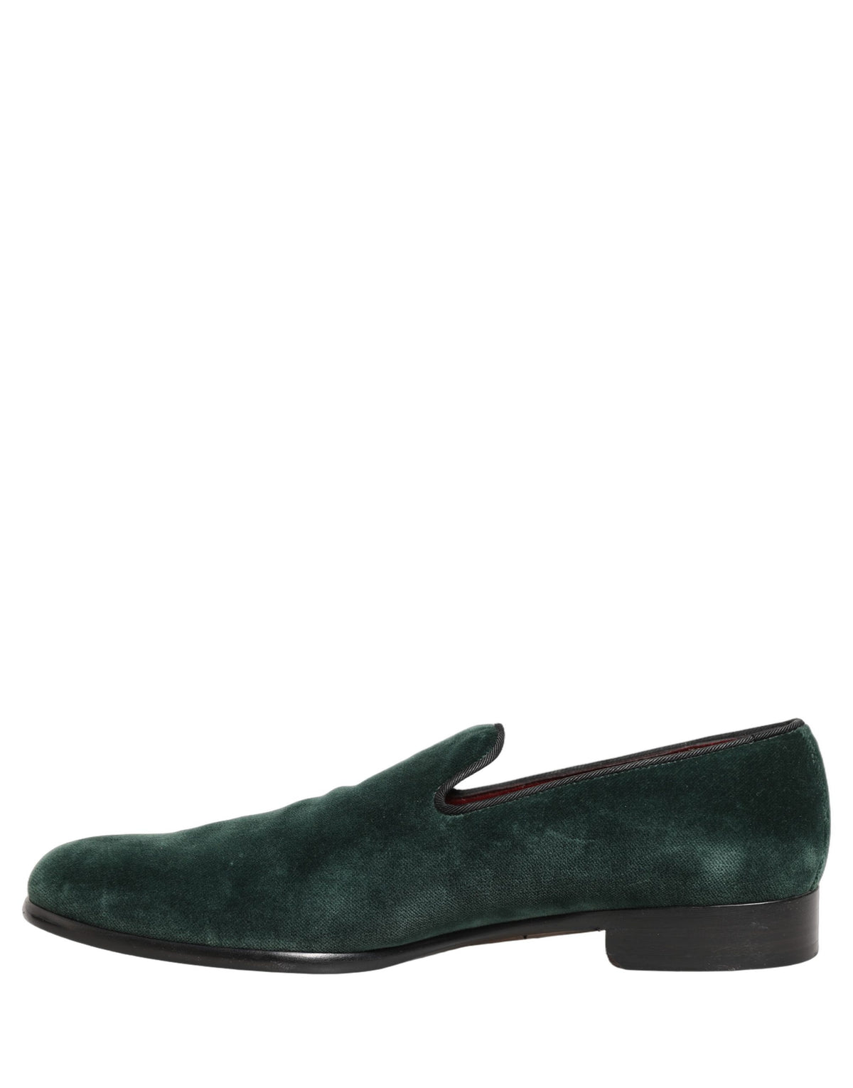 Dolce & Gabbana Green Suede Formal Slip-On Loafers for Men
