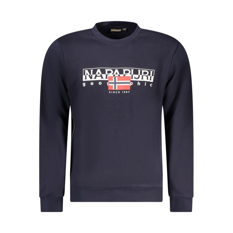 Napapijri Blue Cotton Men Sweater - Stylish Comfort