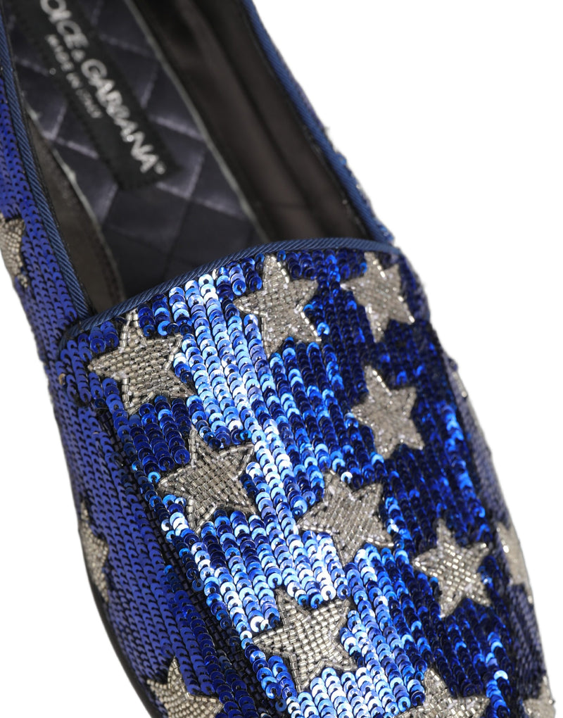 Dolce & Gabbana Multicolor Flag Sequin Dress Loafers