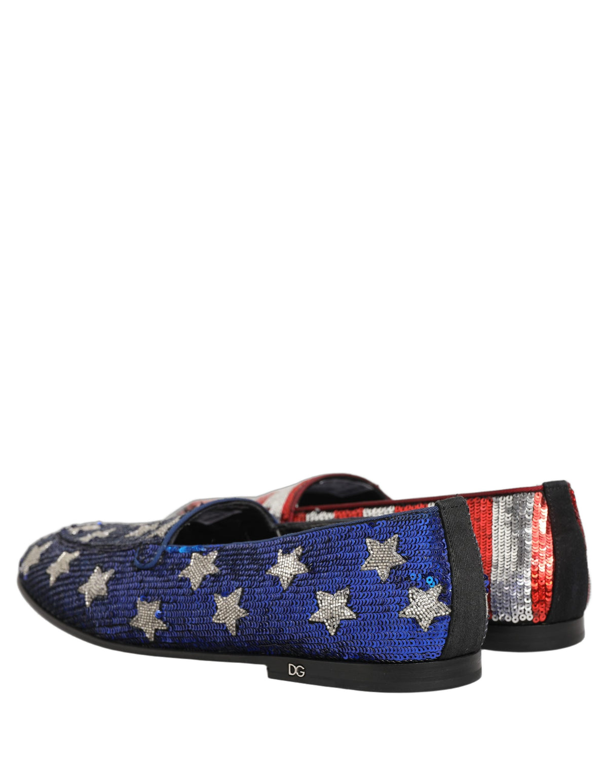 Dolce & Gabbana Multicolor Flag Sequin Dress Loafers