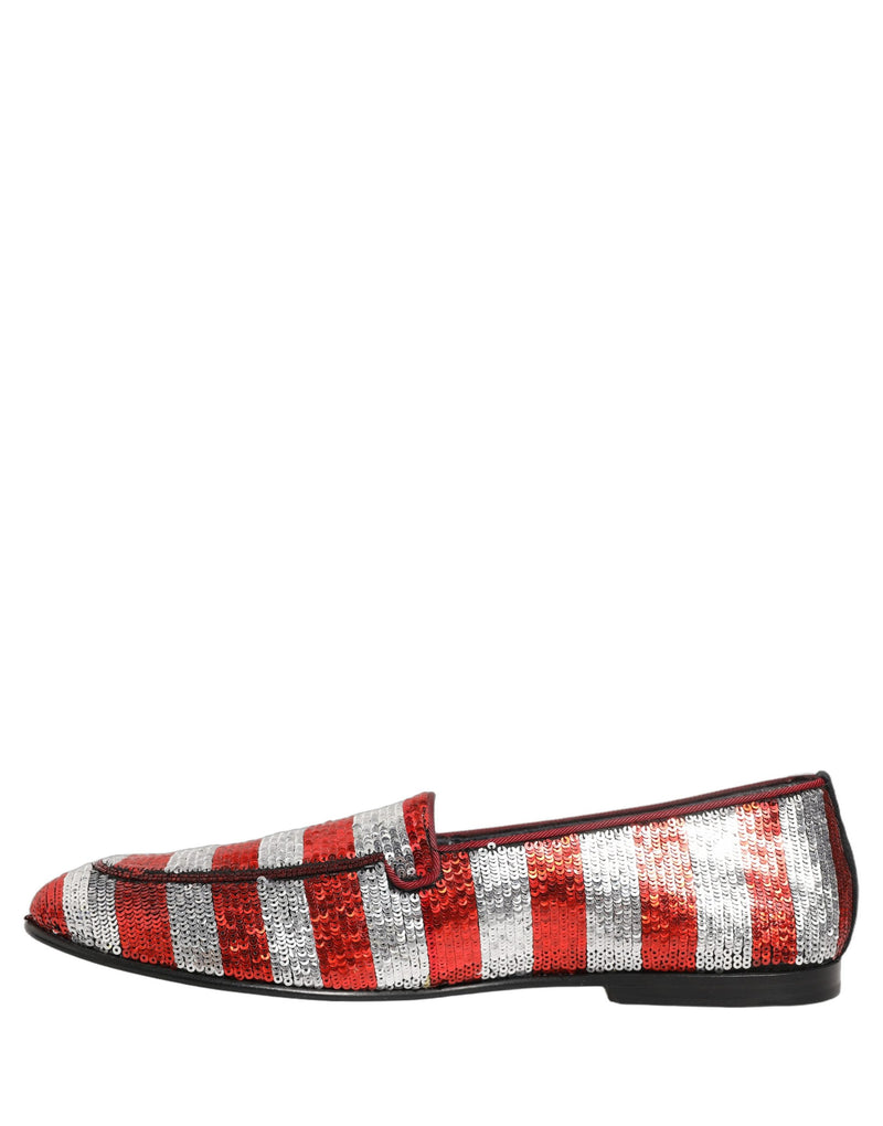 Dolce & Gabbana Multicolor Flag Sequin Dress Loafers