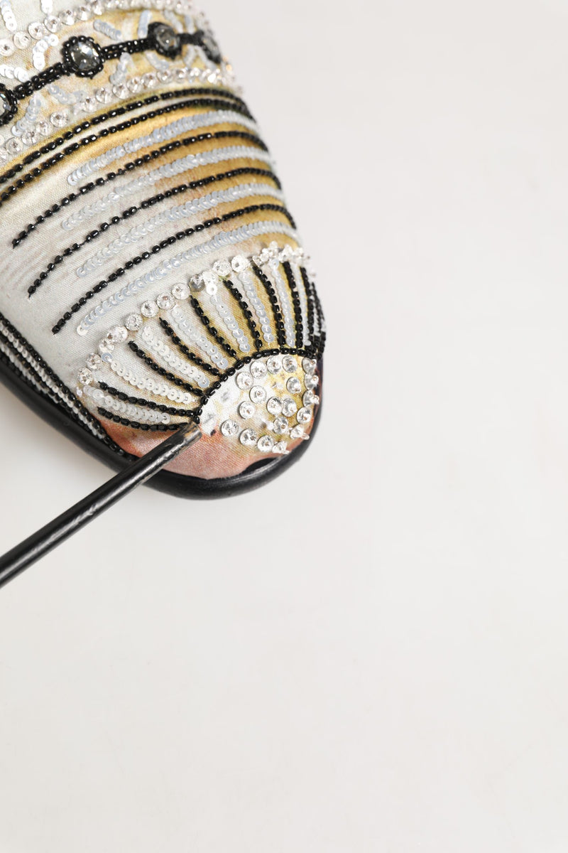 Dolce & Gabbana Multicolor Brocade Sequin Dress Loafers