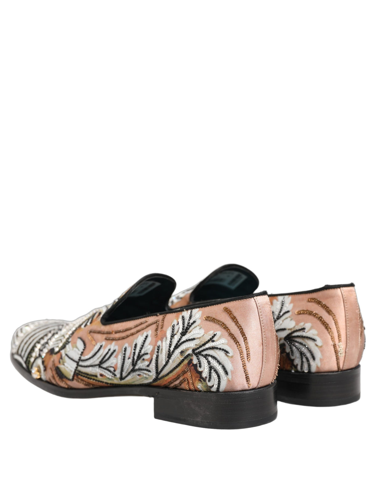 Dolce & Gabbana Multicolor Brocade Sequin Dress Loafers