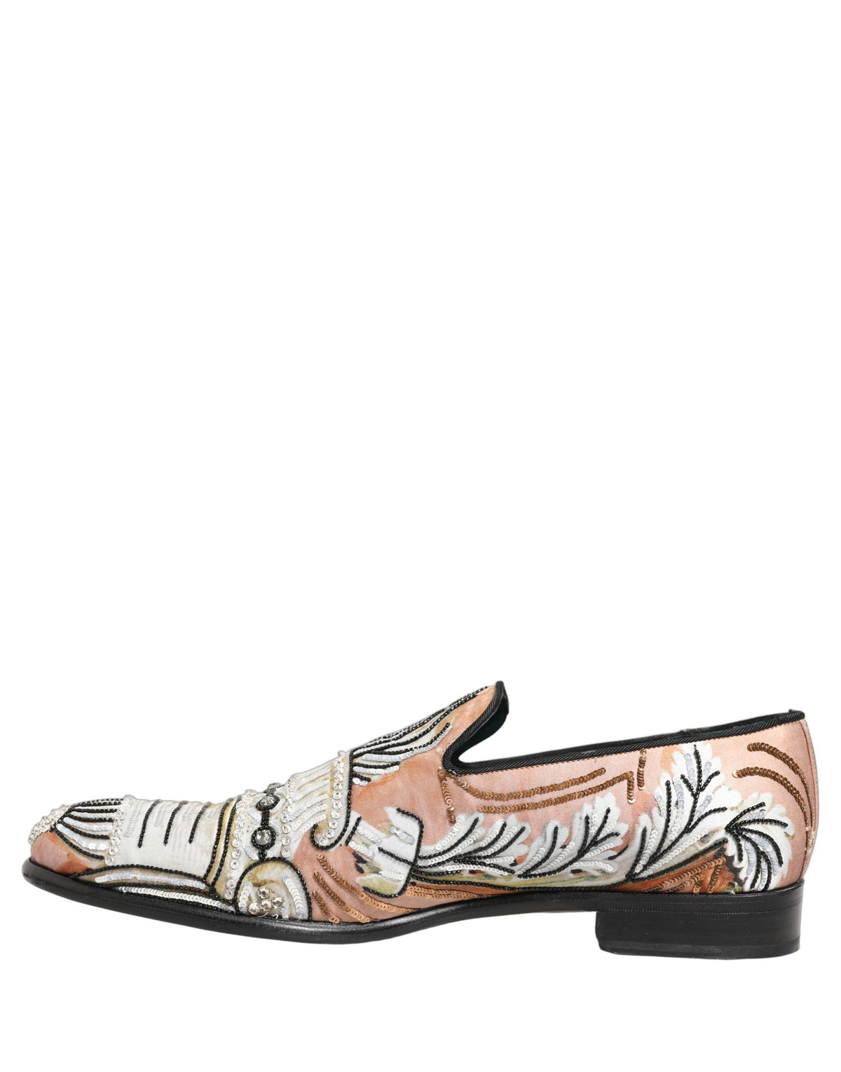 Dolce & Gabbana Multicolor Brocade Sequin Dress Loafers