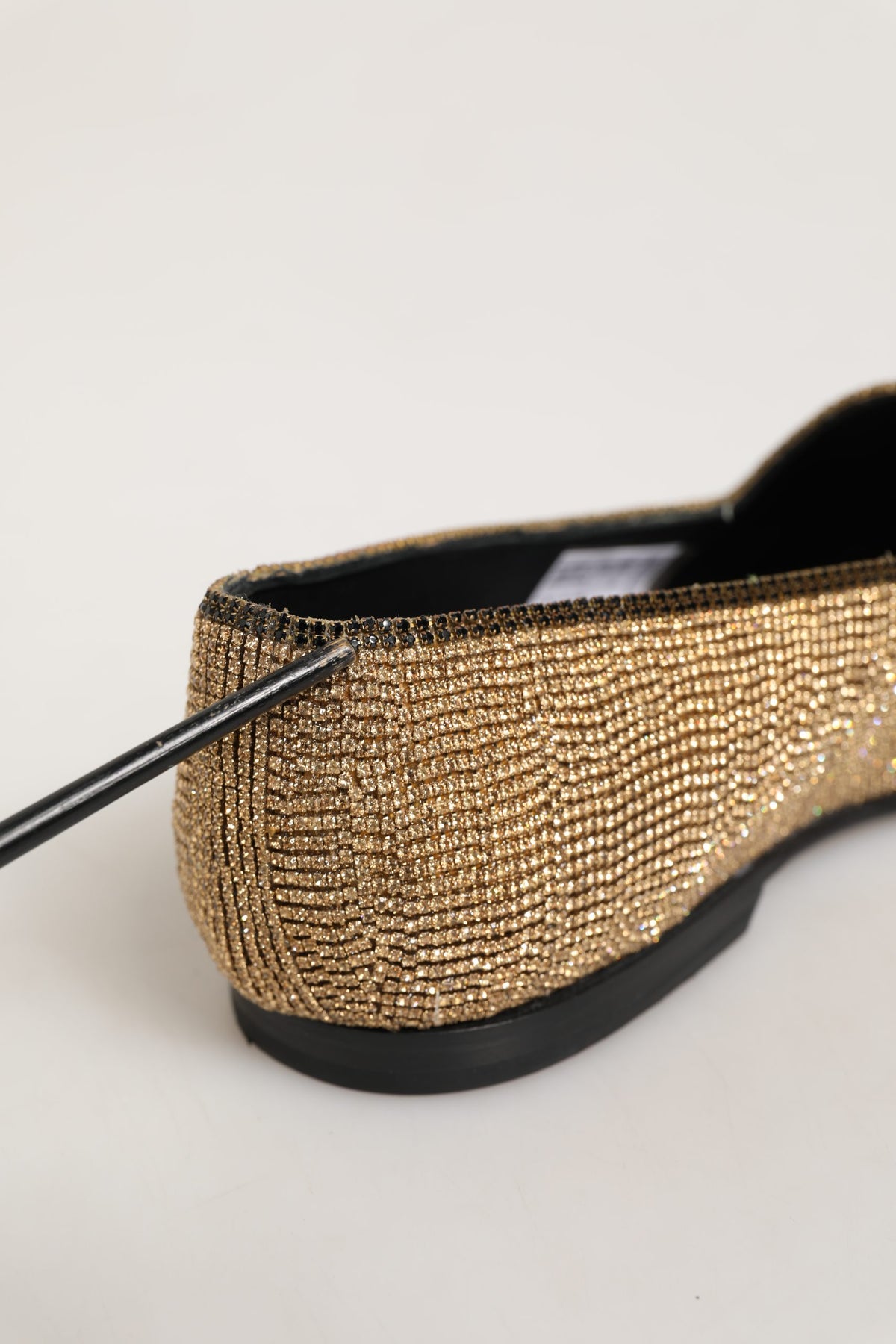 Dolce & Gabbana Gold Crystal Embellished Loafers for Men