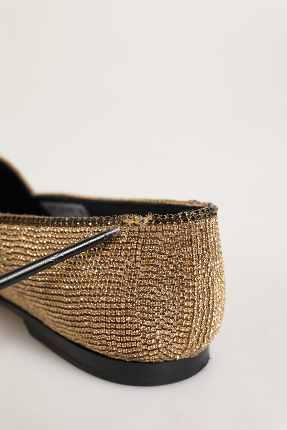 Dolce & Gabbana Gold Crystal Embellished Loafers for Men