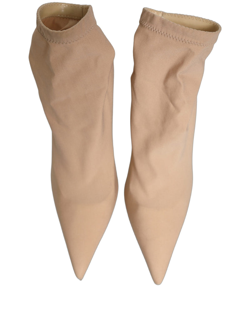 Dolce & Gabbana Beige Stretch Socks Heels Ankle Boots