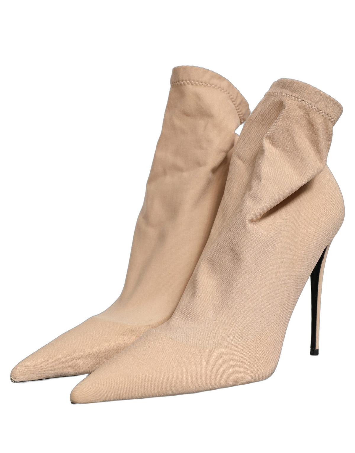 Dolce & Gabbana Beige Stretch Socks Heels Ankle Boots