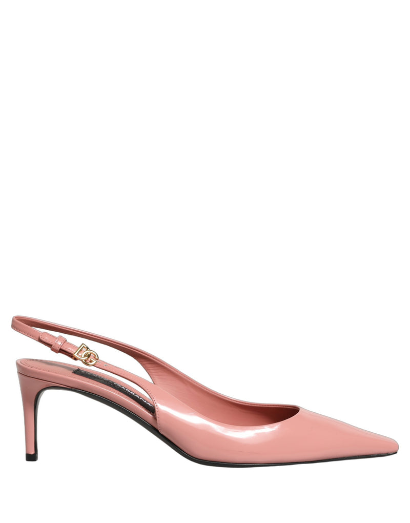 Dolce & Gabbana Pink Leather Slingback Heels for Women