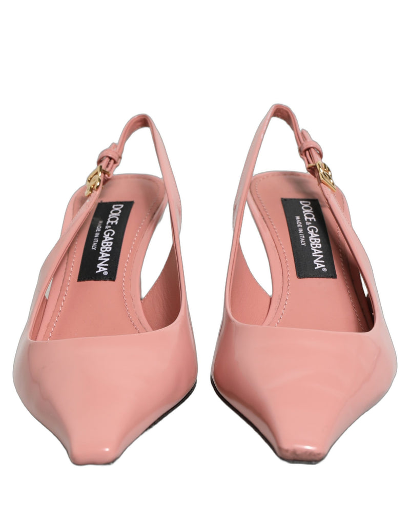 Dolce & Gabbana Pink Leather Slingback Heels for Women