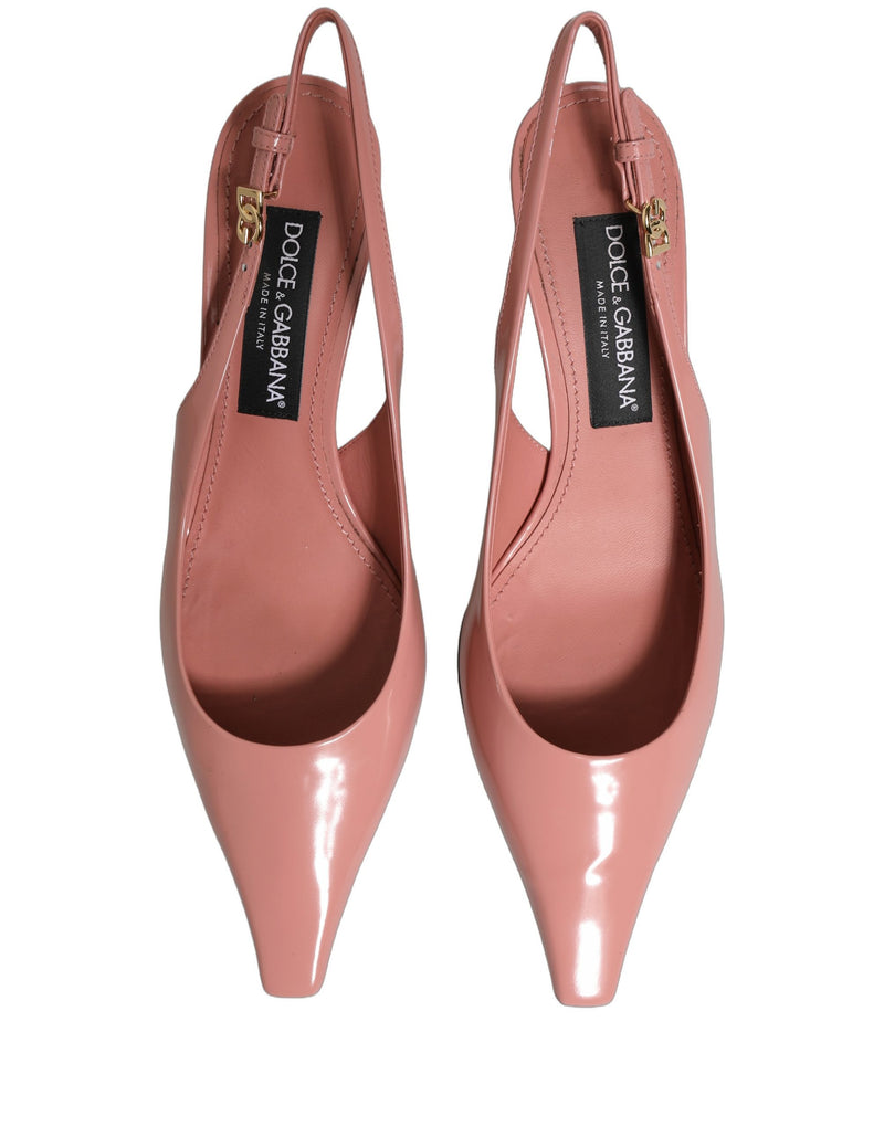 Dolce & Gabbana Pink Leather Slingback Heels for Women