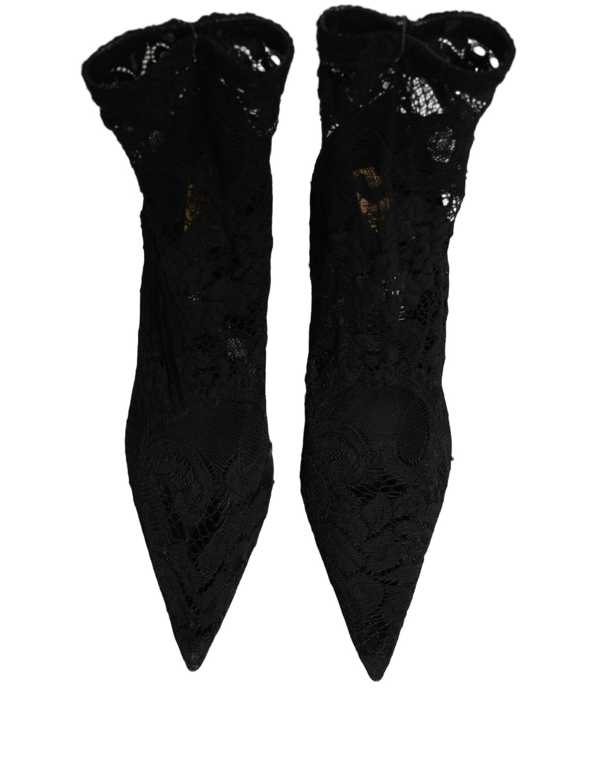 Dolce & Gabbana Black Taormina Lace Sock Ankle Boots