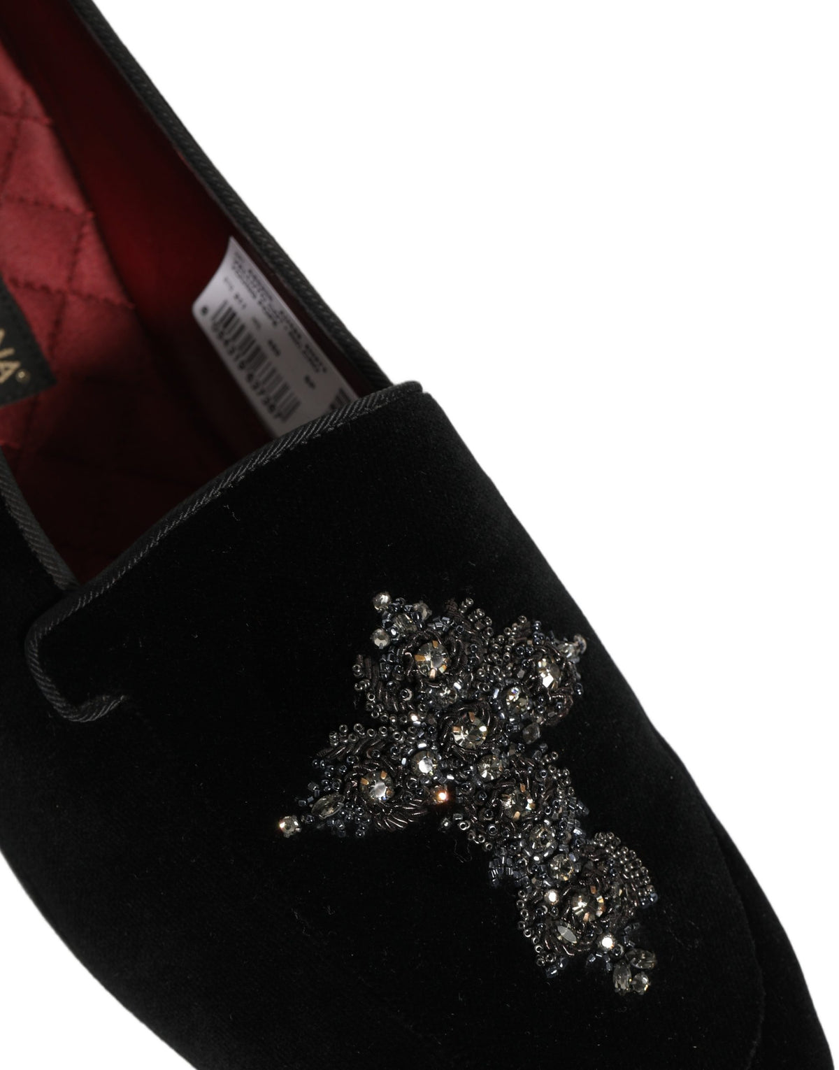 Dolce & Gabbana Black Suede Embellished Dress Loafers