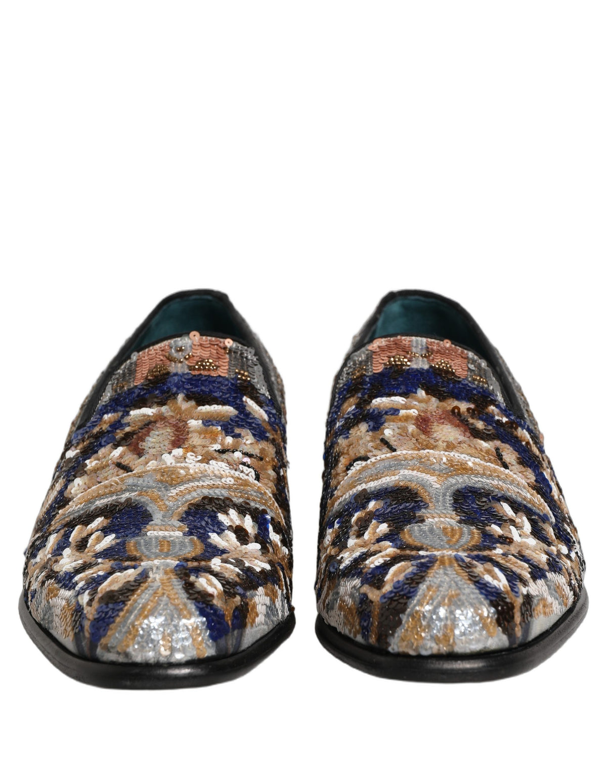 Dolce & Gabbana Multicolor Embroidered Sequin Loafers
