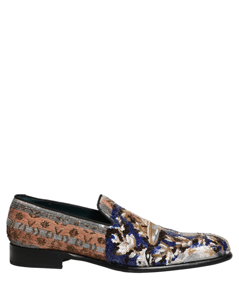 Dolce & Gabbana Multicolor Embroidered Sequin Loafers