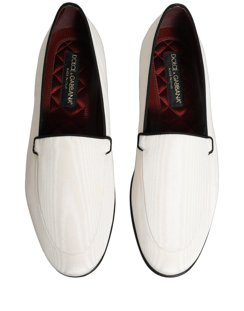 Dolce & Gabbana White Velvet Slip-On Loafers for Men