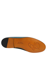 Dolce & Gabbana Blue Leather Logo Slip-On Loafers for Men