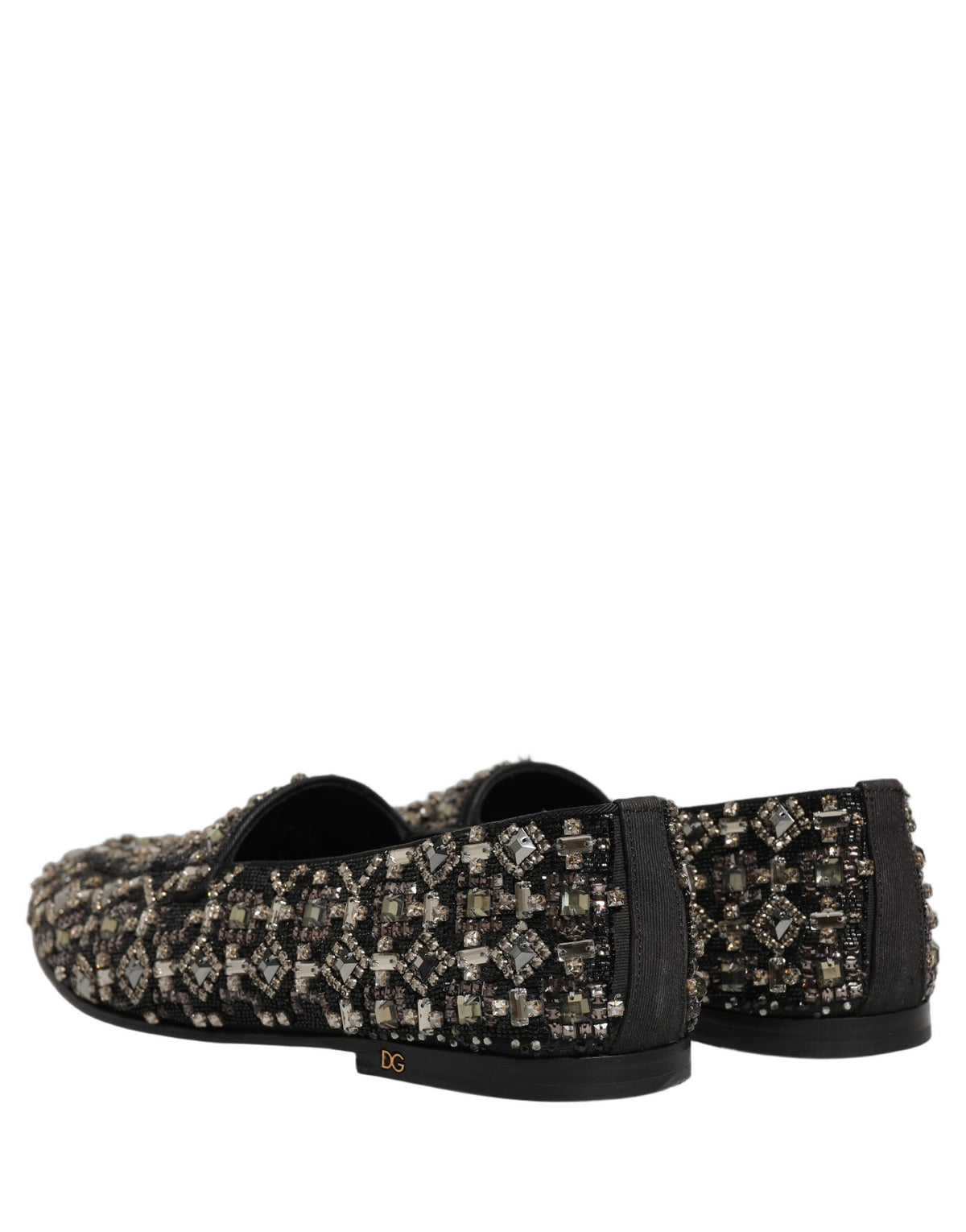 Dolce & Gabbana Silver Leather Logo Slip-On Loafers
