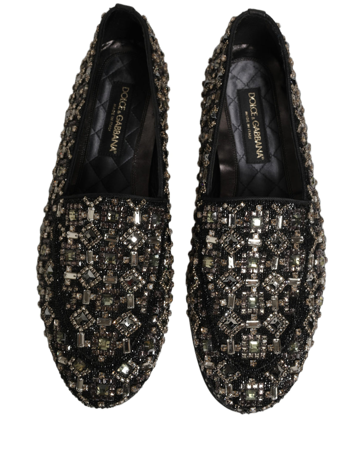 Dolce & Gabbana Black Crystal Embellished Dress Loafers