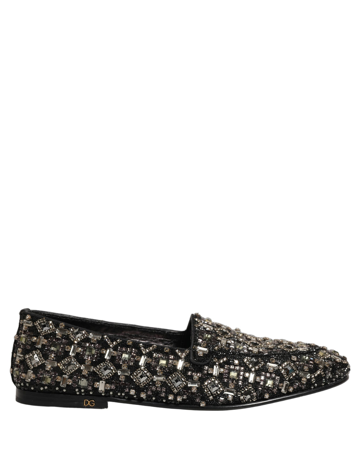 Dolce & Gabbana Black Crystal Embellished Dress Loafers